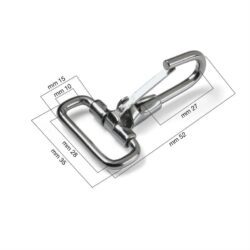 GANCIO MOSCHETTONE INOX PER CINGHIA 20 MM